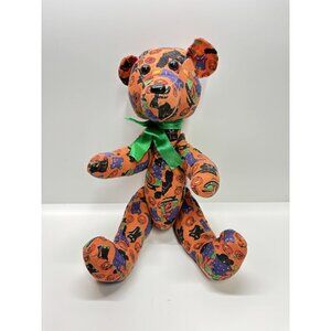 Vintage Kuddle Me Toys Halloween Teddy Bear Plush Pumpkins Cats Witches Orange